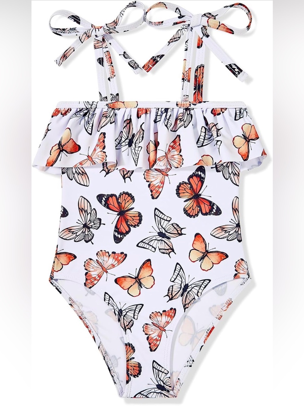 6/$20 Zando Baby Butterfly 1-Piece Swimsuit Ruffles Adjust Straps 6-12M UPF50NWT